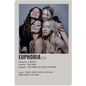 Euphoria 2019 Canvas Poster 18in L 12.5in W Movie Tv Series Decor